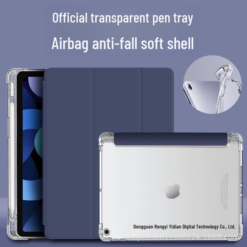 Protective Cover with Pen Slot for iPad 10.2" & 10.9", Airbag Anti-Fall, Pro 11" Transparent Case