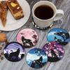8 Pieces/set of Animal Wolf Pattern Painted Coasters Set with Holder DIY Coasters for Beginners and Adults, Art and Craft Supplies Gifts