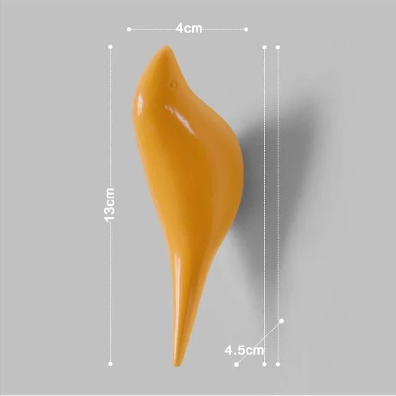 Kreatywne haki ścienne dekoracja ptaków żywica drewno ziarna haki drzwi do sypialni po zwierzętach haczyki 3D wieszak na płaszcz pojedynczy wieszak ścienny