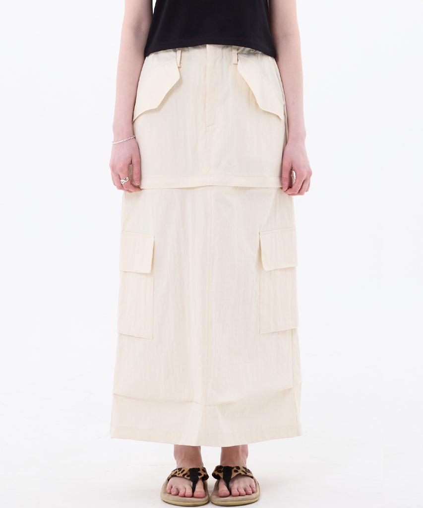 Alikim Double Cut Cago Skirt / Ivory