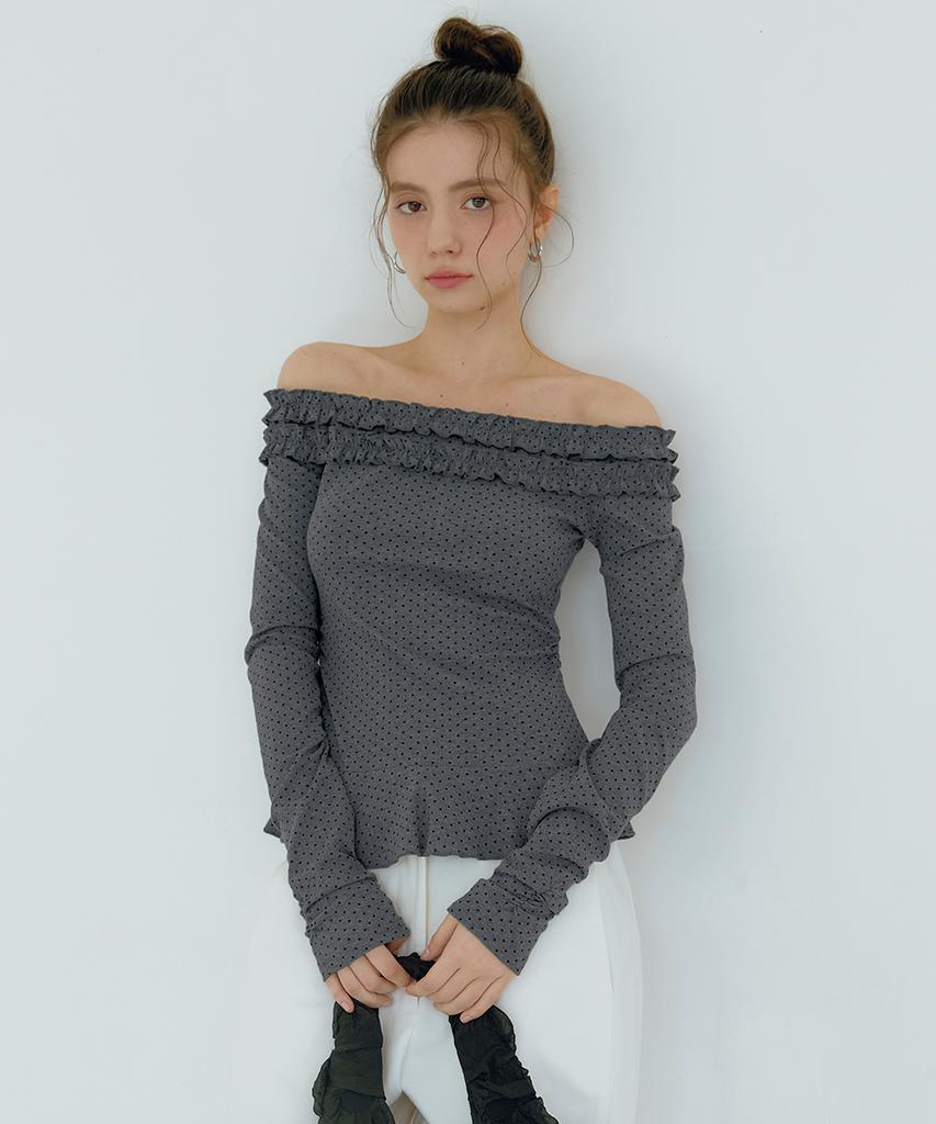 MICANE Minnie Off-Shoulder Frill Tee