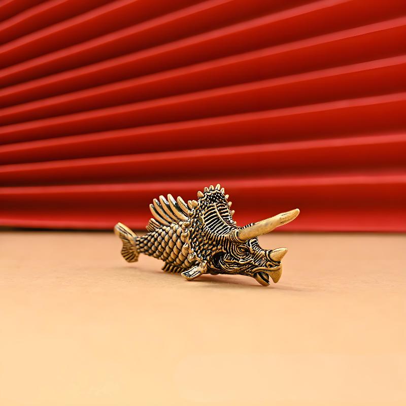 Messing Fischfiguren Retro Glückstier Statue Miniatur Ornament Teetier Niedliche Geschenke Schreibtischdekoration Heimdekoration