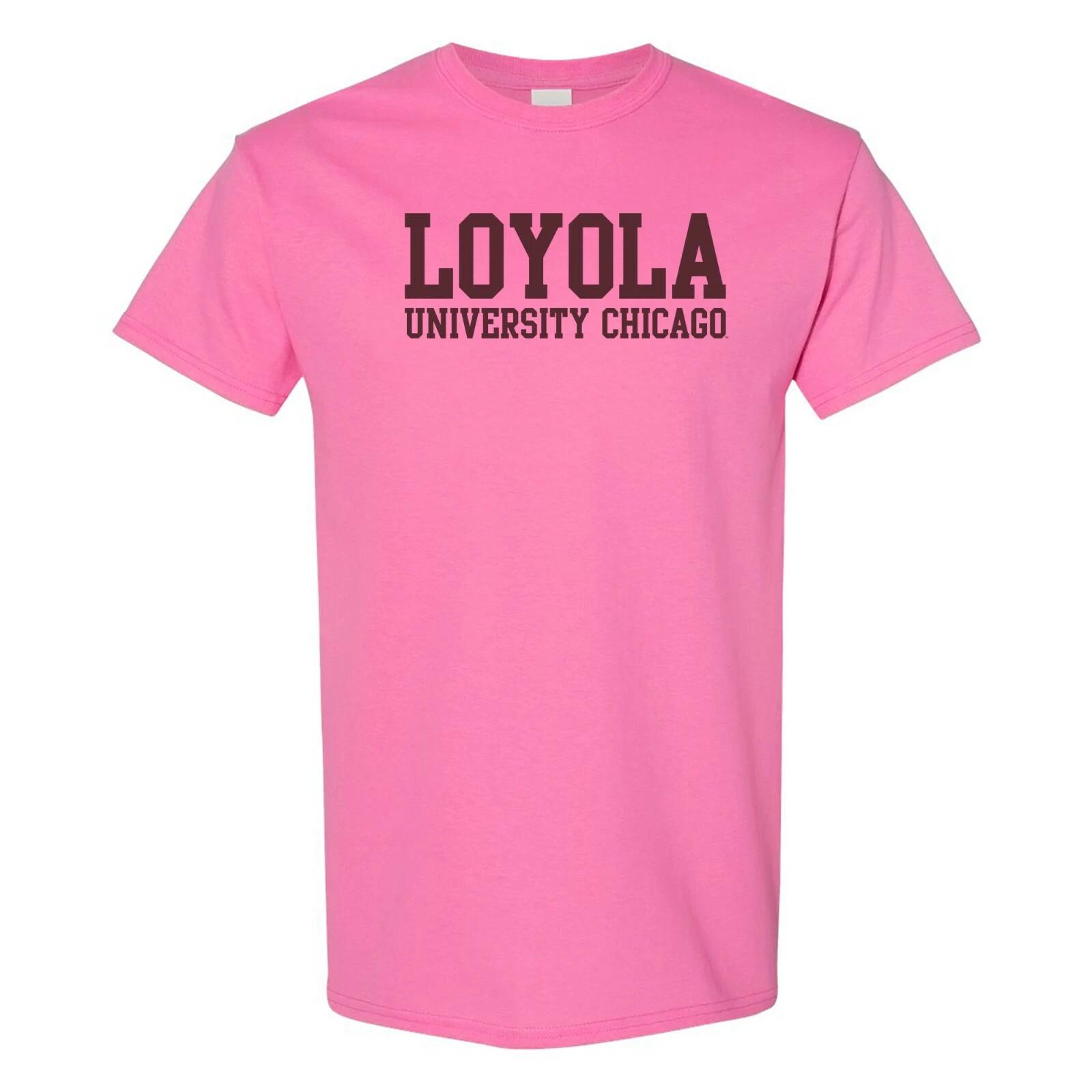 Loyola Chicago Ramblers Basic Block Pink T-Shirt - Azalea M