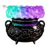 Glowing Potion Brewing Prop Halloween Cauldron LED Bubble Light, Color Changing Witch Lamp, Spooky Gothic Mysterious Symbol Decor Light Up Candle