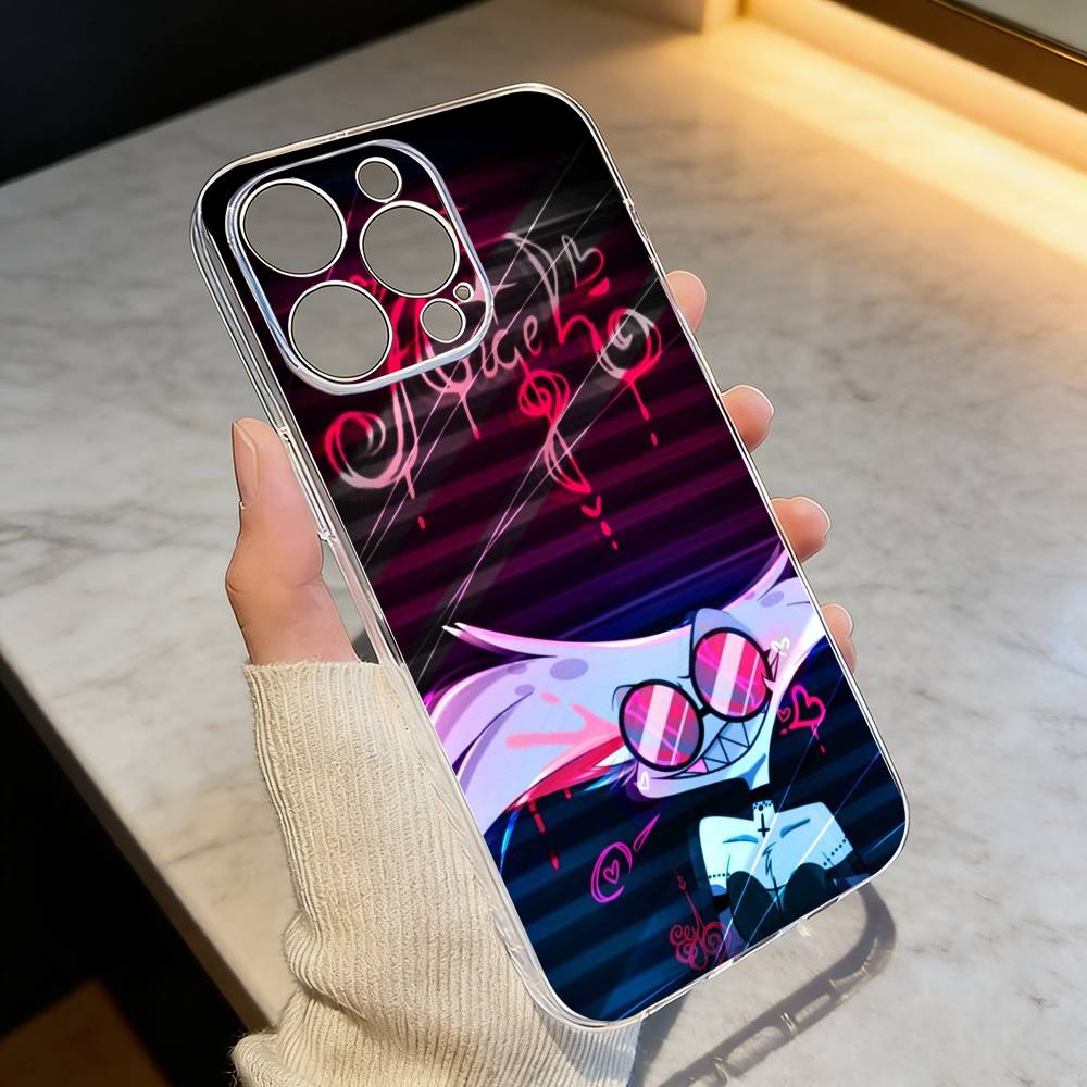 H-hazbin Hotel Angel Dust Phone Case Transparent Silicone Soft For iPhone 17 16 15 14 13 12 11 Mini Pro Max Plus