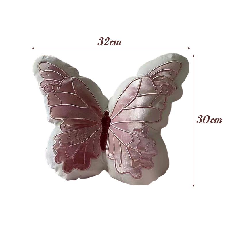 Cute Pink Butterfly Throw Pillow Plush Soft Stuffed Cushion Lifelike Butterfly Throw Pillow Home Couch Living Room Bed Decor
