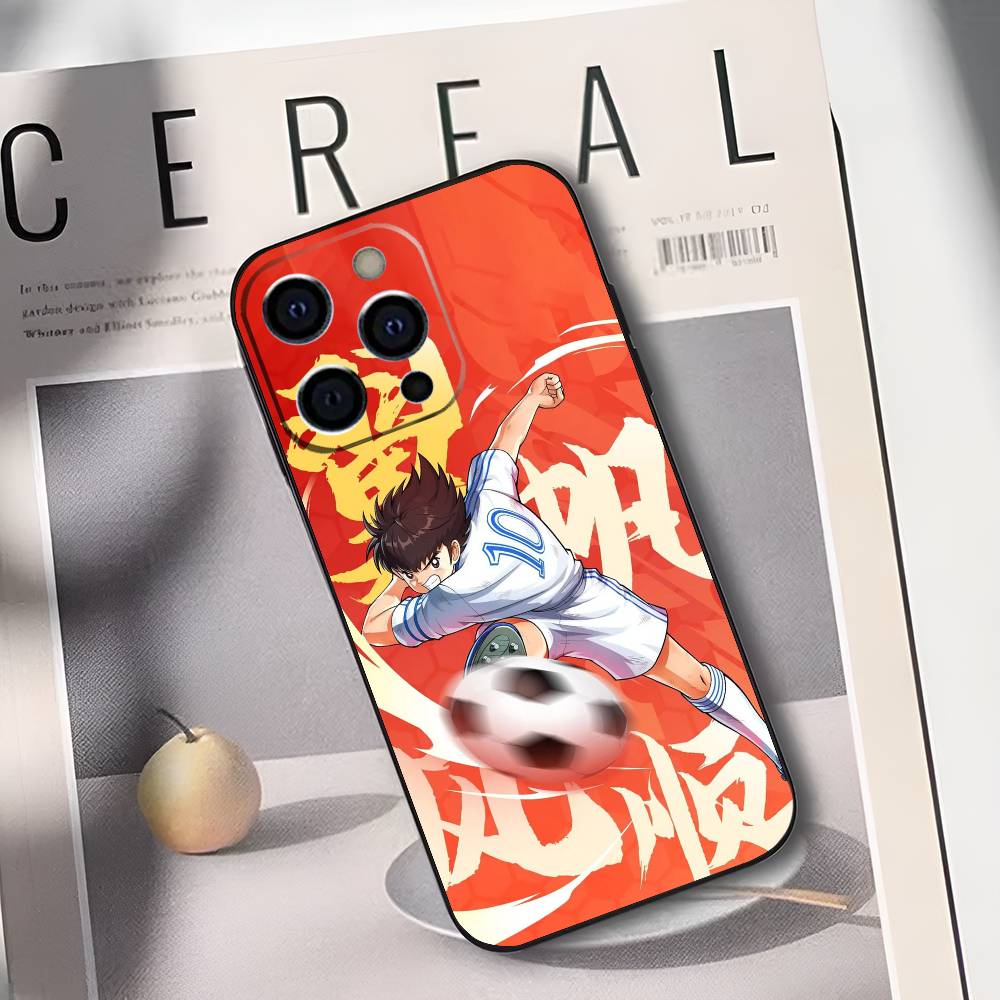 Anime C-Captain T-Tsubasa Phone Case For iPhone 17,16,15,14,13,12,11 Plus,Pro Max,XS,Soft Silicone Black Cover