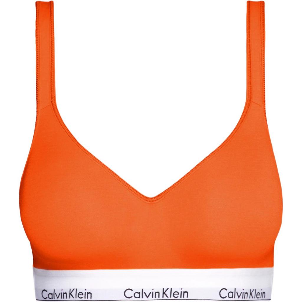 Calvin Klein Letter Print Minimalist Comfortable Breathable Bra Women underwear Carrot 000QF5490E-SAS