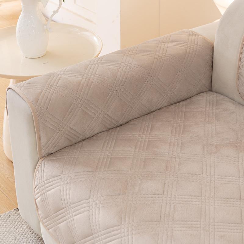 Geometry Pattern Thicken Sofa Cover Four Seasons Universal Soft Velvet Sofa Cushion Non-slip Couch Towel Mat for Living Room