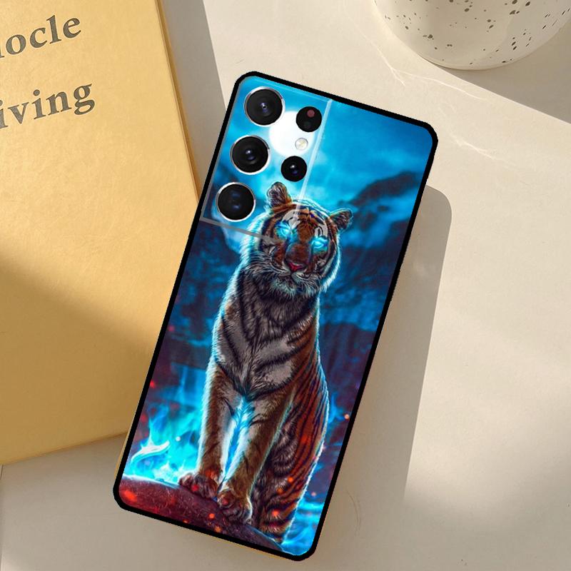 Cool Animal Big Cat Tiger Phone Case For Samsung Galaxy S25 S20 S21 S22 S23 S24 Ultra S9 S10 Plus S25 FE Cover Shell