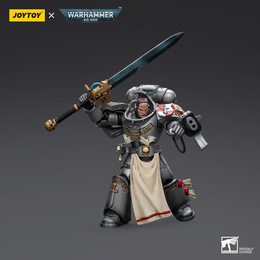JOYTOY Warhammer 40.000 1/18 Actionfigur Grey Knights Strike Squad Justicar 4,7" Sammler-Actionfigur-Kit