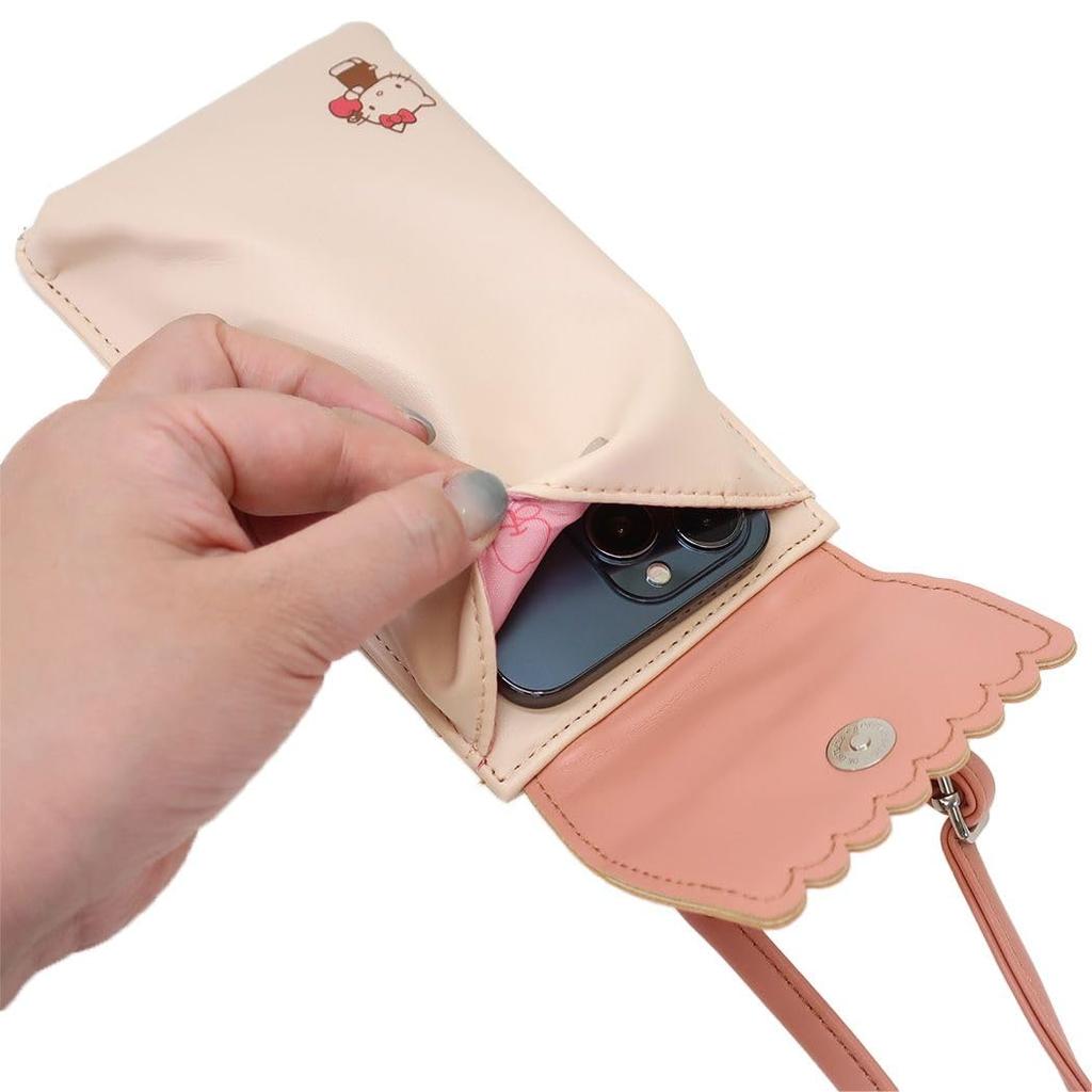 Marushin Crossbody Shoulder Bag Sanrio Hello Kitty Kyunringo Smartphone Bag Mini Pouch Sacoche Smartphone Pouch Small Lightweight Accessory Case