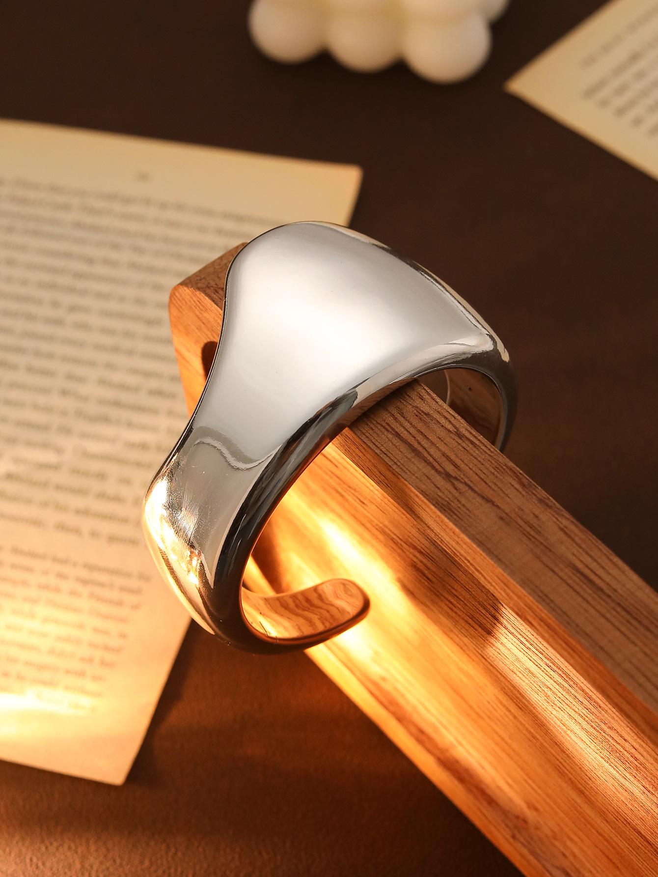 Геометрический горный блестящий открытый браслет Высокая цветостойкость CCB открытый браслет Женский браслет с индивидуальным дизайном нишевый