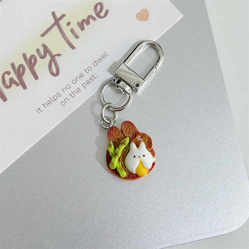 

Креативный Милый Мультяшный Кролик Тост Брелок Подвеска Смешная Кукла Брелок Изысканные Аксессуары для Украшения Рюкзака Подарки