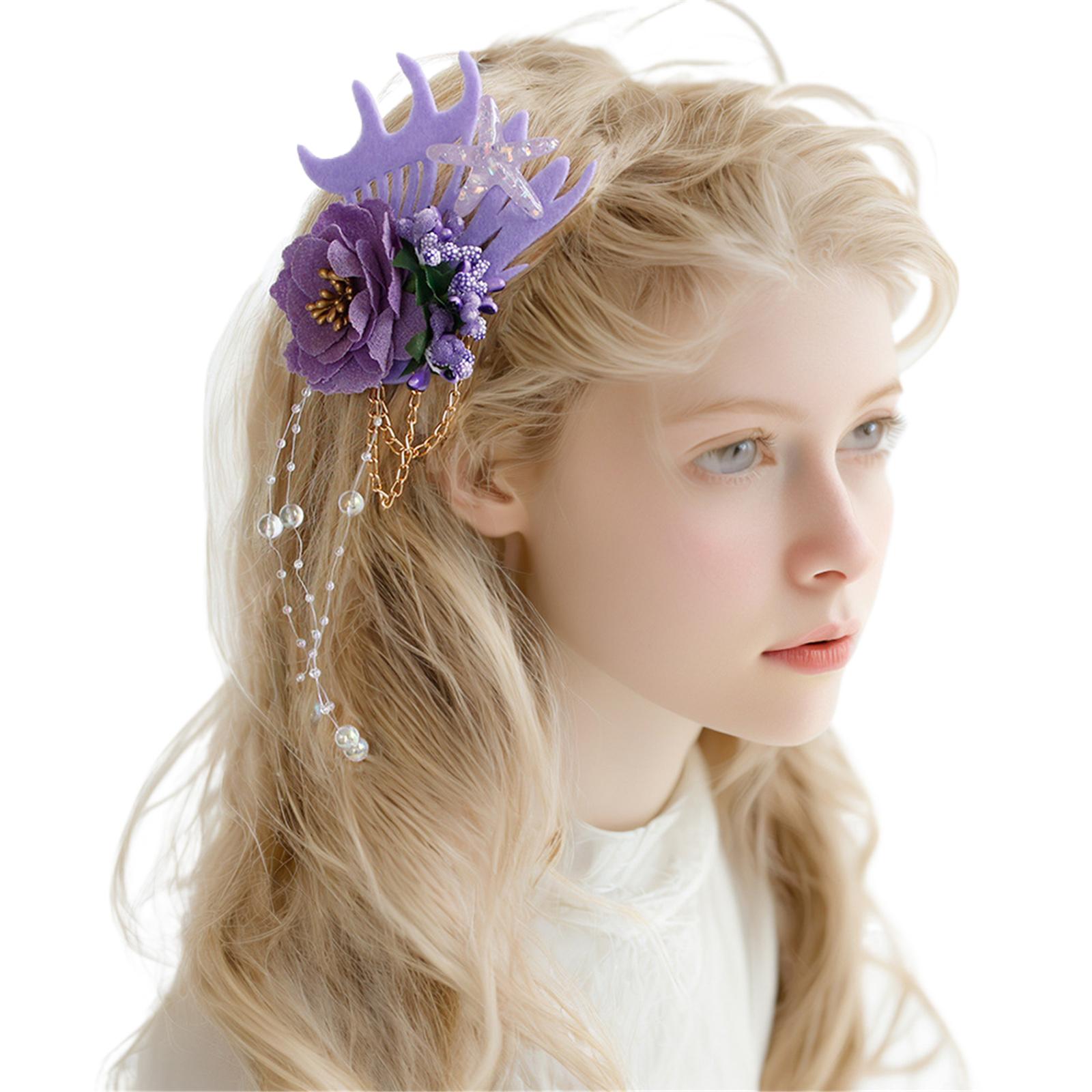 

Заколки для волос в виде морской звезды, пляжный аксессуар для волос, заколка для волос в виде аллигатора, уникальный дизайн, головной убор, привлекающий всеобщее внимание фиолетовый