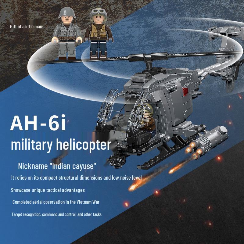 Compatible Lego Small Particle Building Blocks Helicopter Model - Children's Educational Assembly Insert Toy.