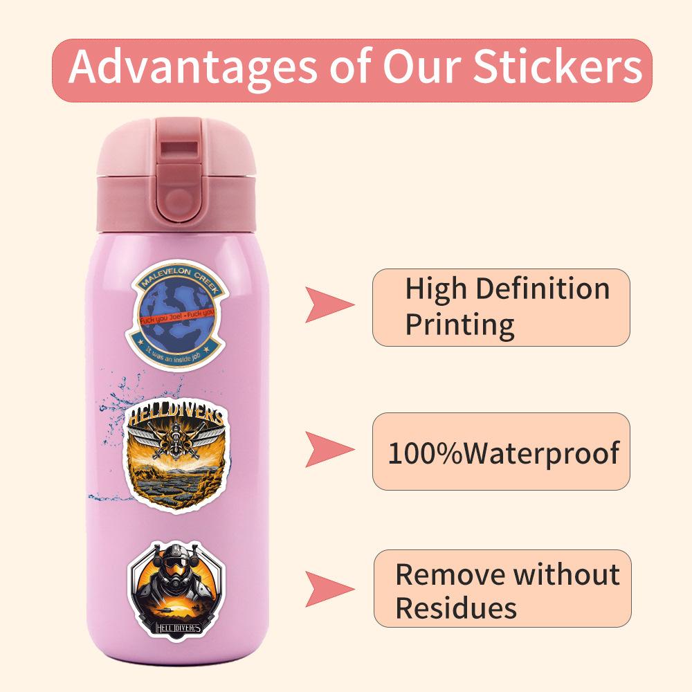 55 Neue Helldivers Spiel Graffiti Aufkleber Dekorieren Notizbuch Koffer Aufkleber