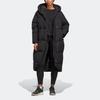 adidas W Big Baffle C Solid Logo Hooded Loose Mid-Length Puffer Jacket Women Outerwear Black HN9937
