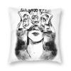 Mysterious Eye Woman Pillowcase Polyester Linen Velvet Printed Zip Decorative Car Cushion Cover