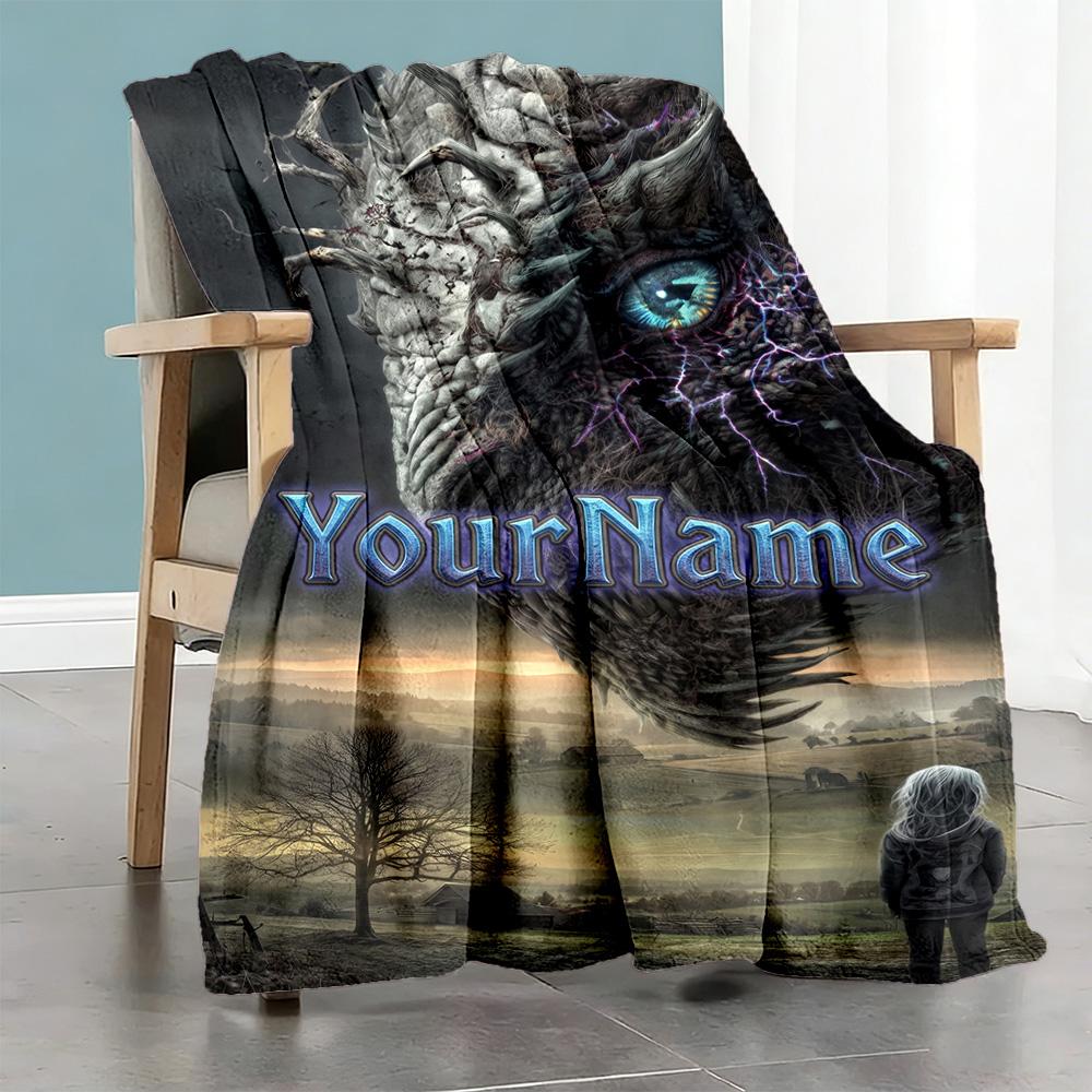 Gothic Illustrations Customize Text Blanket Cozy Personalized Blanket Warmthful Decor Suitable for Seaside Office Chair Sofa Living Room All-Season Us