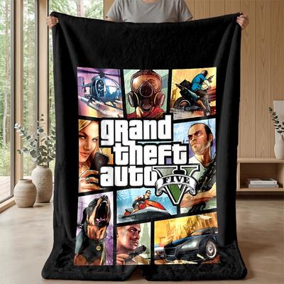 Grand Theft Auto Bedruckte Flanelldecke Gemütliche Hautfreundliche Warme Decke für Sofa Bett Innenbereich Tägliche Nutzung