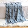 Modern Simple Throw Blanket Black And White Houndstooth Decor Sofa Blanket Homestay Hotel Bed Towel Bed Flag Soft Scarf Tassel