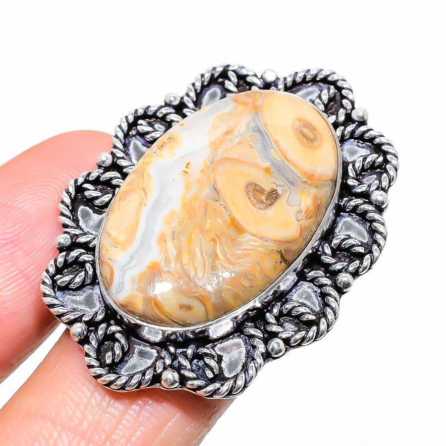 

Natural Maligano Jasper Gemstone 925 Sterling Silver Gift Ring Size 9 Y8T43