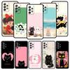 Cute Cartoon Black Cat Phone Case for Samsung A57 A37 A51 A71 A21S A17 A15 A25 A41 A23 A33 A53 A73 A07 A05S A13 A35 A55 5G Cover