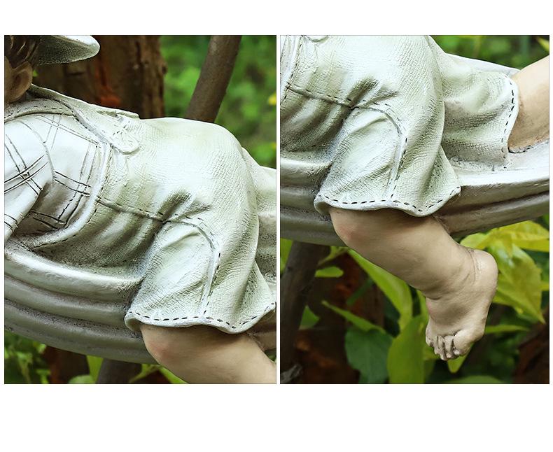 Retro European Style Cartoon Character Garden Ornament Resin Handicraft for Home Landscaping