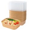 temeiju Disposable Kraft Paper Food Containers with Lids