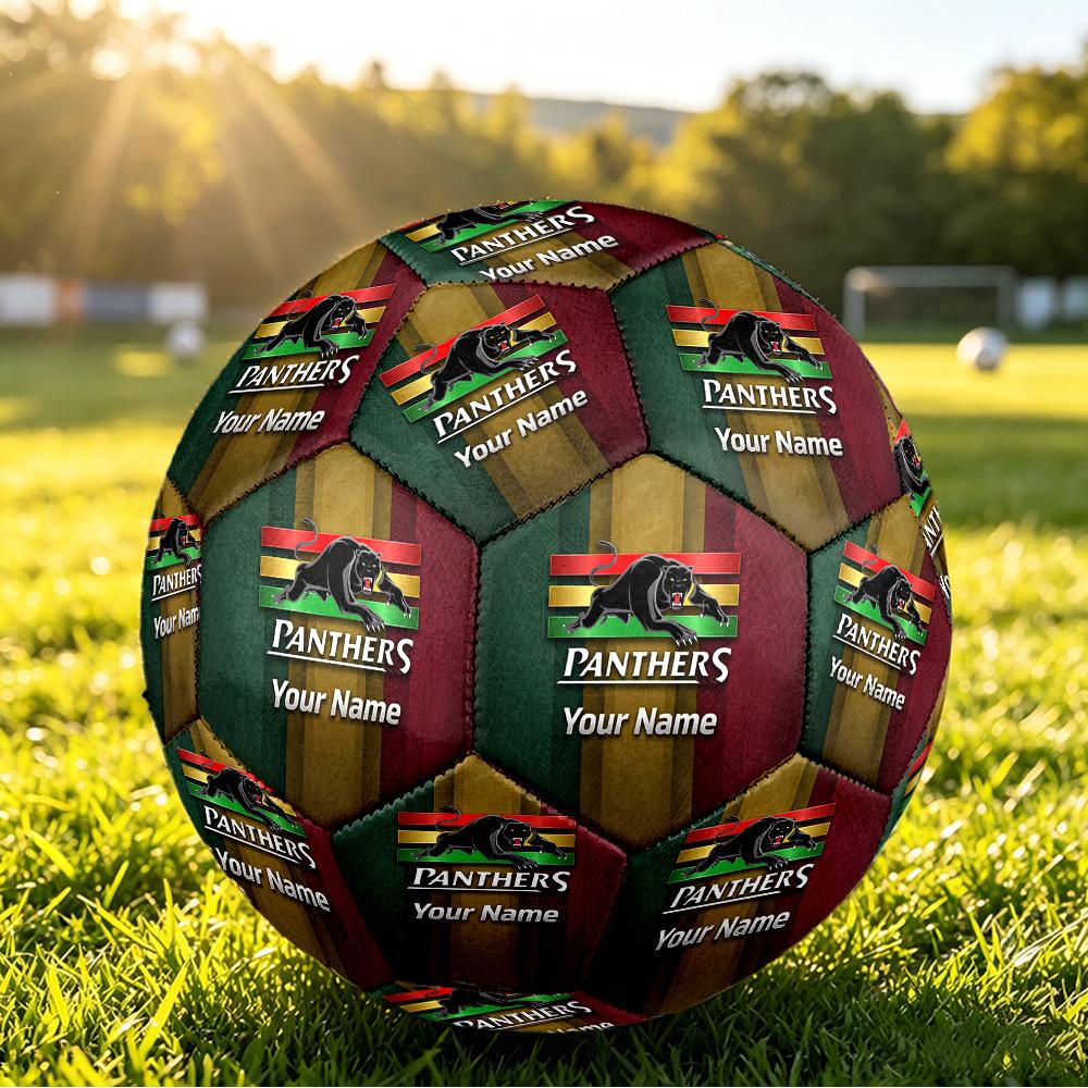 Penrith Panthers Size 5 Football, Custom Name Text Personalized Soccer Ball Sport Training Gift