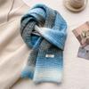 Containing wool gradual change age-reducing girl wind new scarf women's winter versatile knitted wool scarf men