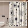 Sun Moon Star Shower Curtain Celestial Pattern Boho Design Bathroom Decor Waterproof Curtains Cosmic Home Style