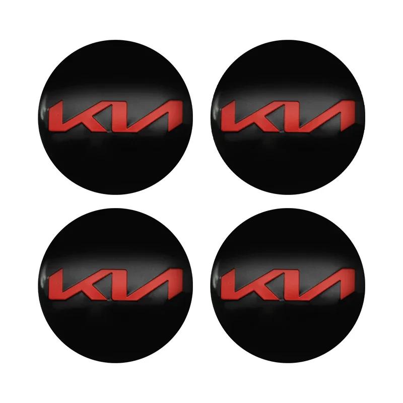 4 szt. Naklejki na środkowe kapsle kół samochodowych 56mm Akcesoria do piast dla KIA EV6 Sorento Niro Stinger Ceed Carnival K5 K9 Soul Carens