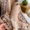 Classic Floral Print Polyester Scarf for Women - Thick Warm Shawl with Short Fringe - Weekend Casual Decorative Wrap - Windproof, Woven Craftsmanship