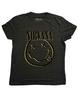 26 Nirvana T-shirt Omvänd Leende Bandlogotyp ny Officiell Randig Unisex T-shirt