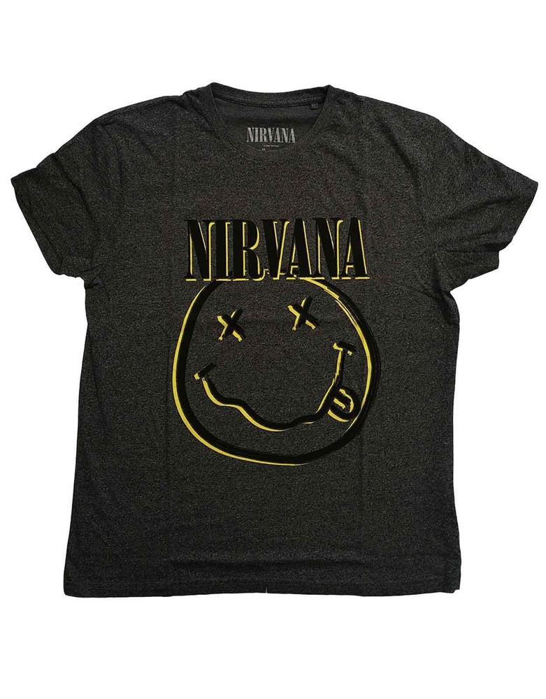 26 Nirvana T Shirt Inverse Smile Band Logo new Official Brindle Unisex T-Shirt XL