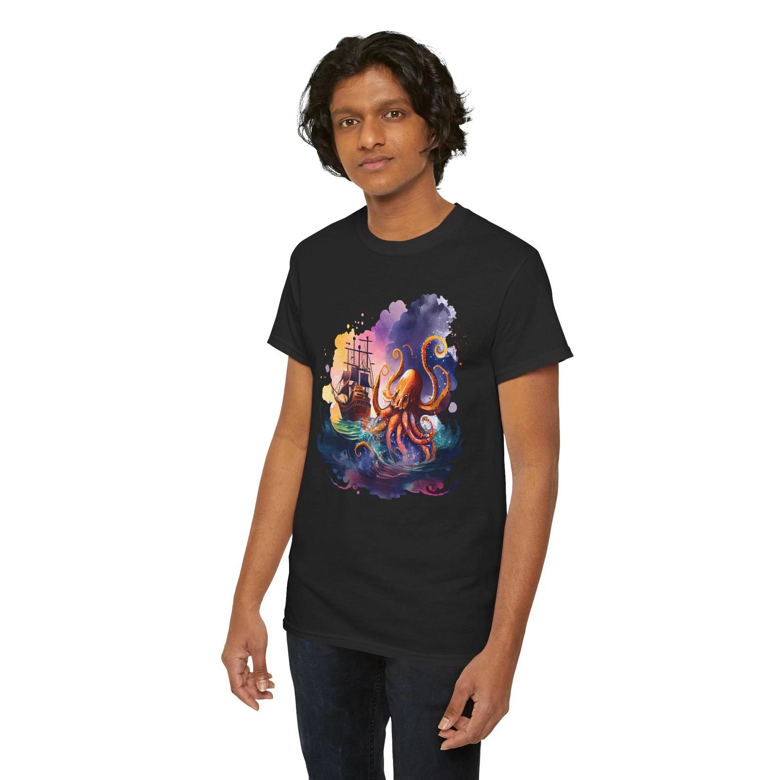 

kraken attacking a ship Cryptozoology T-Shirt | Cryptid | kraken Shirt S