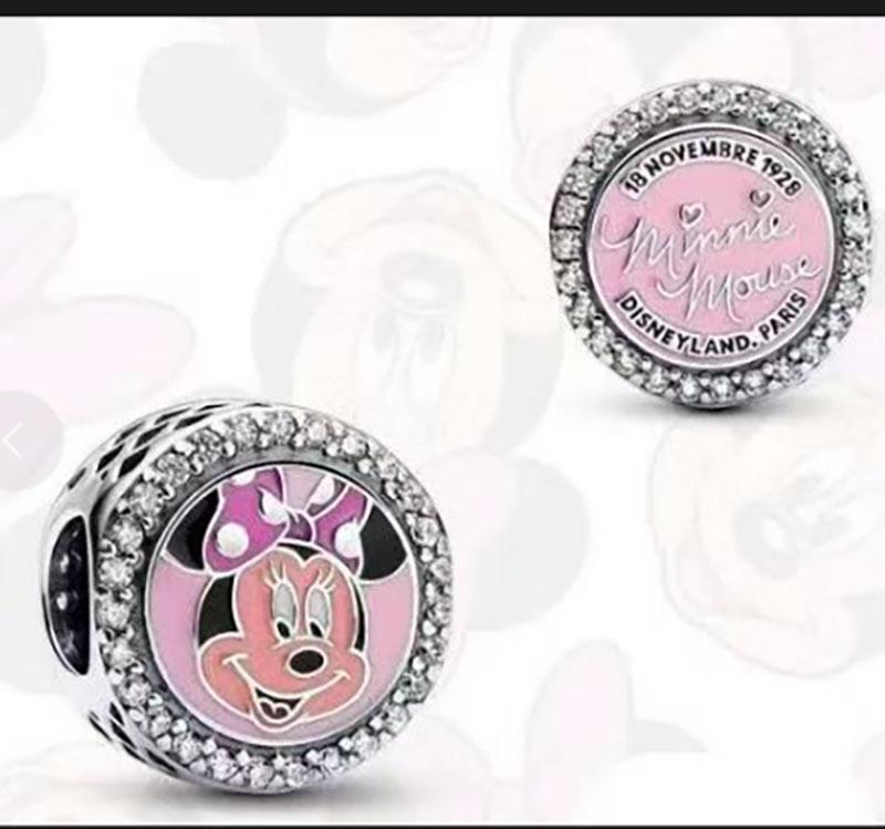 MINISO Disney Stitch Angel Charms Silber 925 Original Armband Schmuck Anhänger Passend für Damen Mädchen