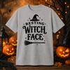 Ruhendes Hexengesicht Shirt Lustiges Halloween Hexen Grafik T-Shirt Damen Unisex