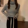 Herbst Winter Gestreiften Rollkragen Gestrickte Pullover für Frauen Neue Langarm Top Frauen Pullover Alle-spiel Bodenbildung Shirt
