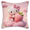 Cute Pink Hello Kitty Cartoon Pillowcase, Sofa Decoration Home Decor Double-Sided Printed Cute Cushion Cover