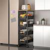 SVOHZAV Sliding Kitchen Cart, 20/25/32cm Wide, with Top, Slim Storage, with Casters, 81cm Tall, for Kitchens, Bathrooms, Laundry, and Condiment Shelve
