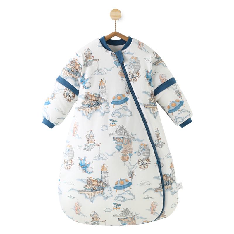 Detachable Washable Toddler Sleeping Bag - Autumn/Winter Down Cotton, Anti-Kick, Anti-Startle, Thickened Quilted Design