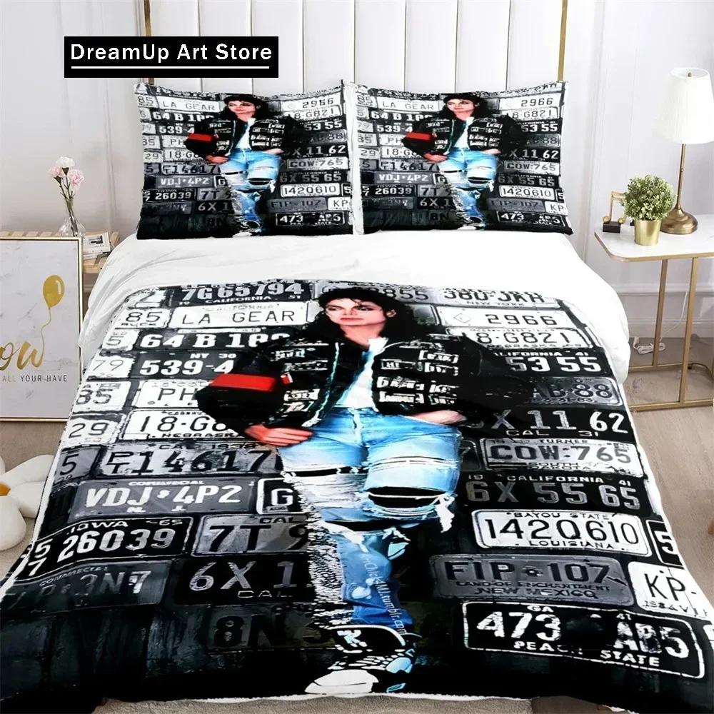 Michael J-Jackson Dekbedovertrek Dekbed Fear Beddengoedset Zachte Dekbedhoes en Kussenslopen voor Tieners Kinderen Enkel/Dubbel/Queen/King