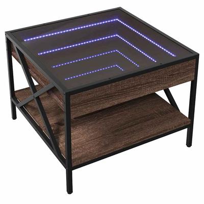 Infinity LED Coffee Table In Brown Oak Look 50x50x38 Cm