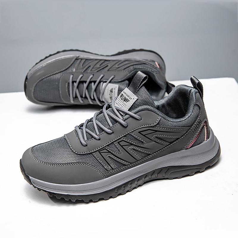 OULYLAN Travel Casual Shoes Men Comfortable Lightweight Sneaker PU Mesh Instep Anti Slip Soft Sole Outdoor Sports Shoes