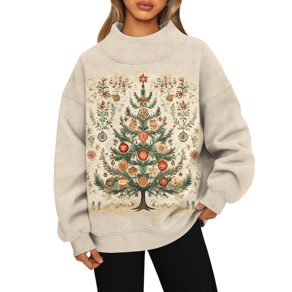 Mock Neck Sweatshirt Women Fall Comfort Oversized Sweatshirt Dressy Pullover Sweatshirts No Hood Cozy Turtleneck Tops