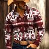 Men's Long Sleeve Shirt Aztec Geometric Pattern Ethnic Shirt Western Shirt Streetwear Casual Comfort Polyester Slim Fit Shirts