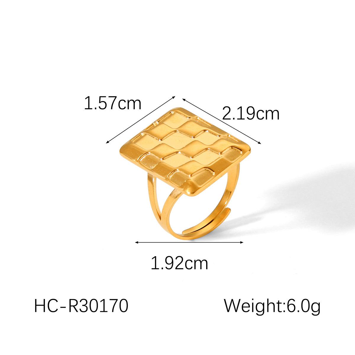 

Diamond-studded geometric ring for women, 18k gold plated, non-fading, light luxury white mother-of-pearl titaniu